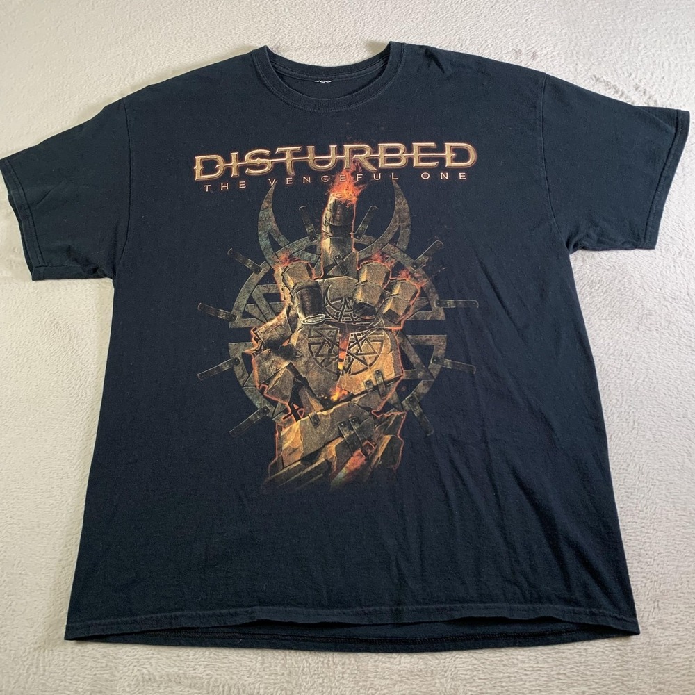 Disturbed Shirt Mens XL Black The Vengeful One World‎ Tour 2016 Metal Band Tee